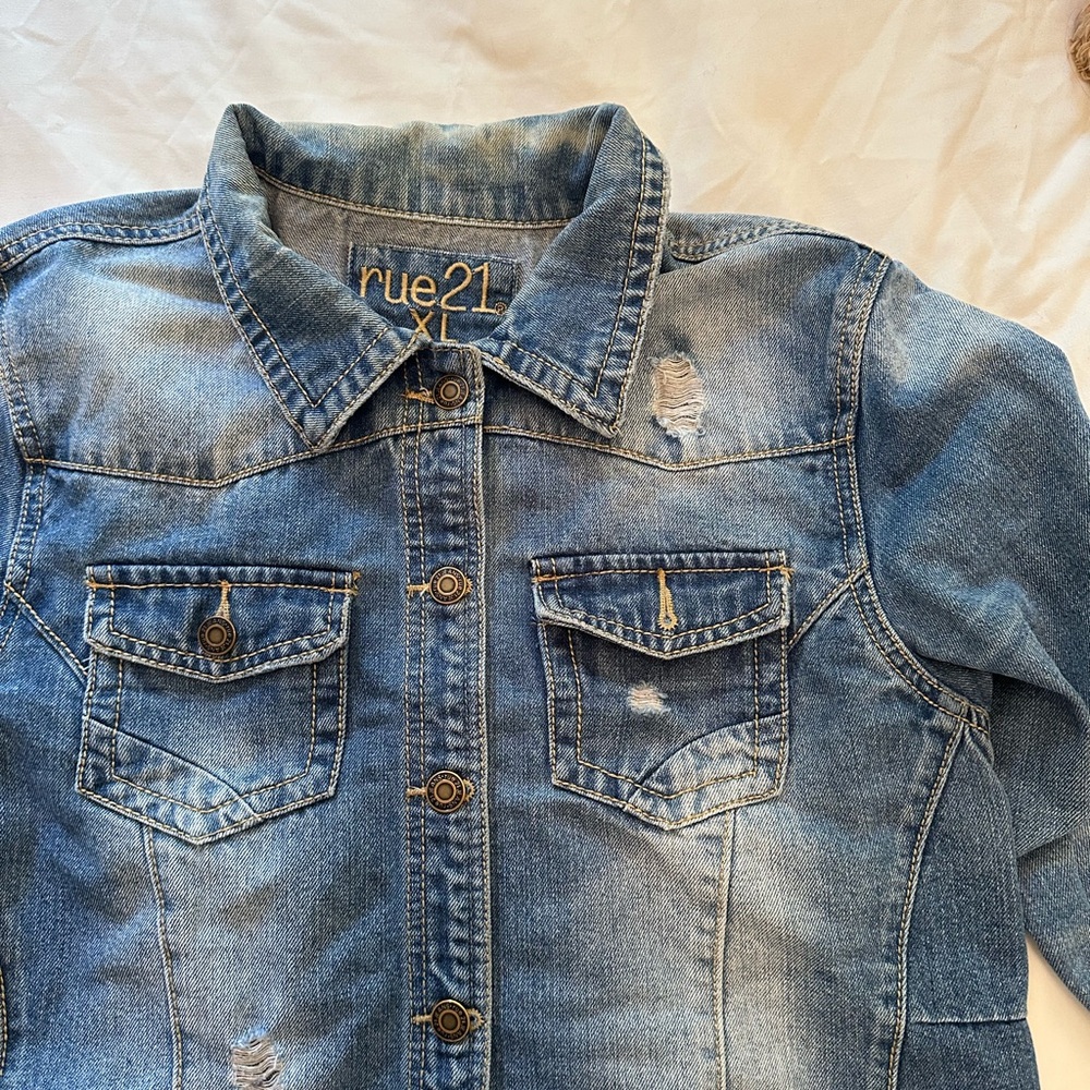 Rue21 Light Blue Distressed Jacket